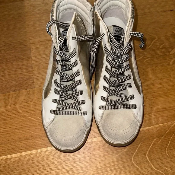 Golden Goose Women's High-Top Sneakers - Gold and Silver Glitter - Picture 3 of 6